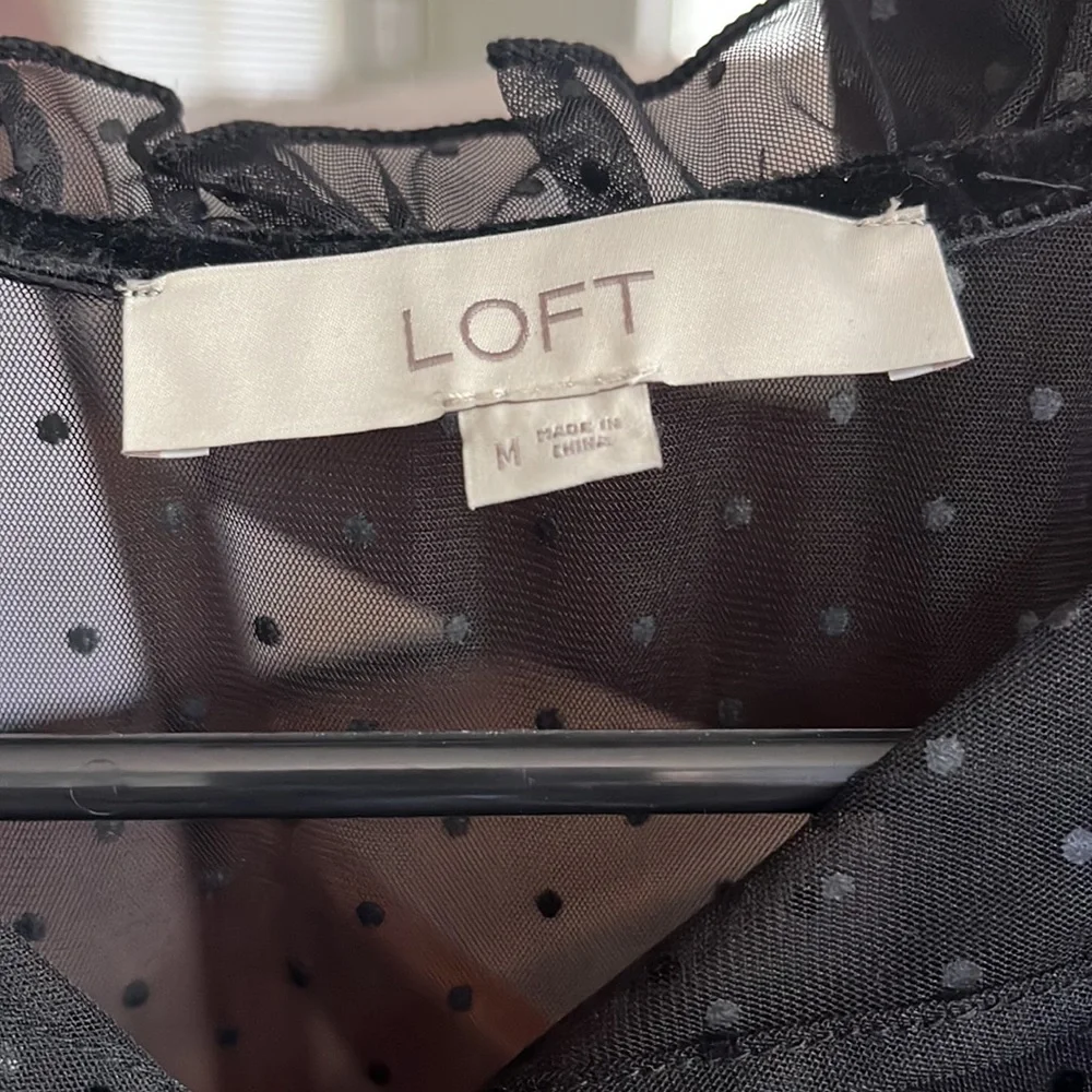 LOFT Velvet Dot Mixed Media Sweater Dress - Picture 5 of 7